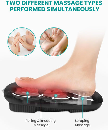 Nekteck Foot Massager with Heat, HSA Eligible FSA Massage Tools Gifts | Shiatsu Heated Electric Kneading Foot Massager Machine for Plantar Fasciitis, Built-in Infrared Heat Function and Power Cord