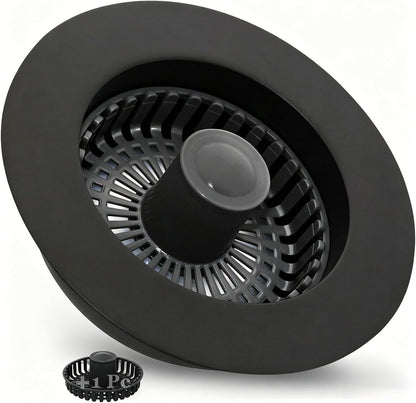 BAOLSLS 3 in 1 Kitchen Sink Stopper, Pop Up Kitchen Sink Drain Strainer | with An Extra Basket Strainer, Kitchen Sink Drain Stopper for US Standard 3-1/2 Inch, Chrome Silver