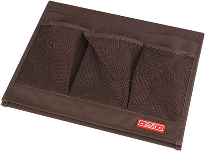 Zafit 5 Pockets Bedside Caddy, Bedside Storage Organizer for Water Bottles, Magazines, Phone, Glasses (5 Pockets-Grey)