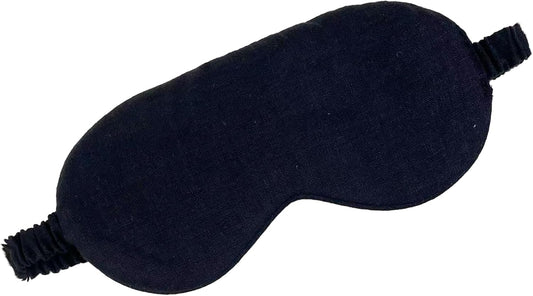 Eye mask Pure Linen Sleep Mask with Elastic Band, No Pressure On Eyes,Side Sleeper Eye Cover Organic Cotton Core Blindfold,Napping & Yoga Travel Essentials (Natural)