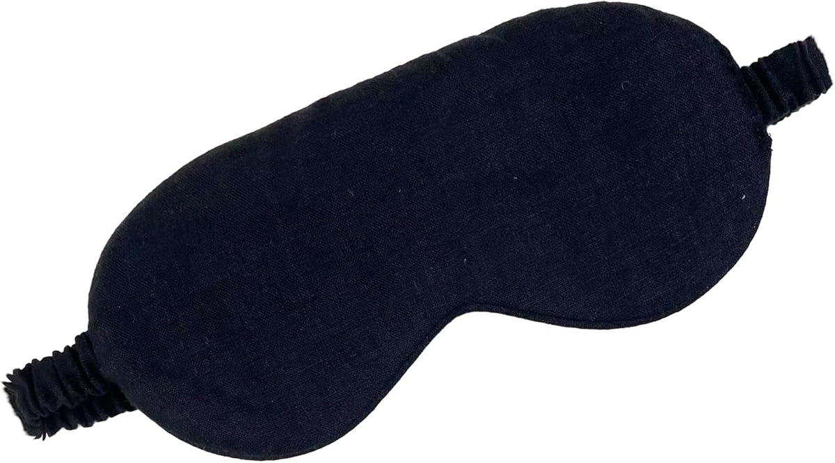 Eye mask Pure Linen Sleep Mask with Elastic Band, No Pressure On Eyes,Side Sleeper Eye Cover Organic Cotton Core Blindfold,Napping & Yoga Travel Essentials (Natural)