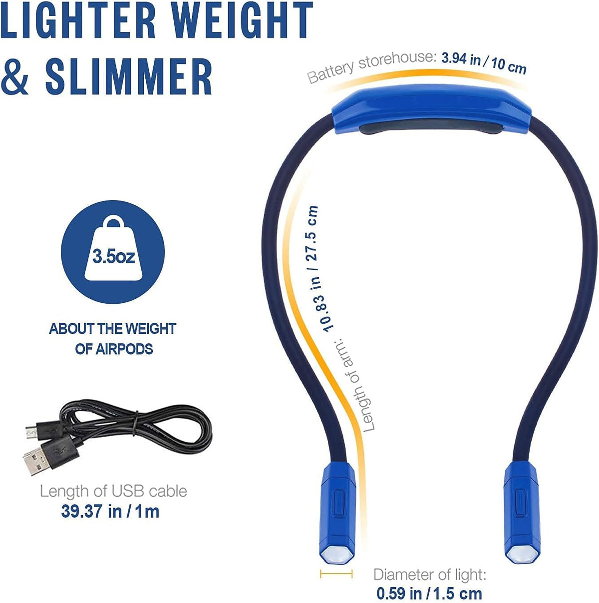 Vekkia Lightweight Neck Reading Light - 3 Colors, 9 Brightness