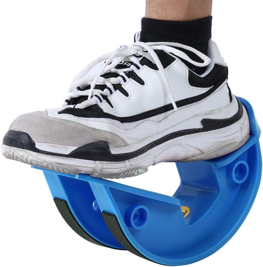 Foot Rocker Calf Stretcher Foot Massage Tool ABS Durable Lightweight Wear Slant Board for Home Office Travel Black Rose Red Blue Yellow Optional 27x13x10cm (Blue)