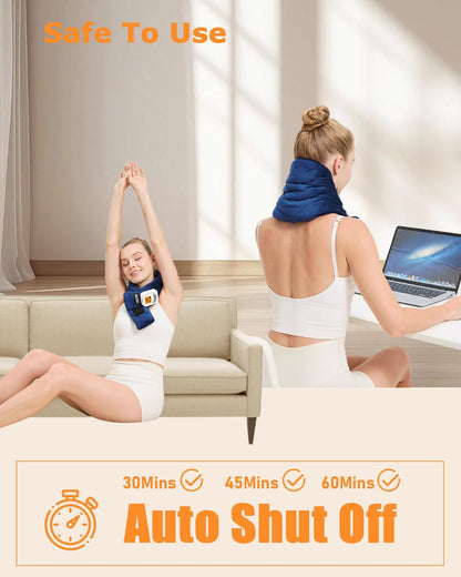 Cordless Leg Massager for Circulation and Pain Relief - 5000mAh Portable Heating Pad for Leg and Calf with 3-Level Vibration Massage, 104-140℉ Adjustable Temperature & 30/45/60 Min Timer