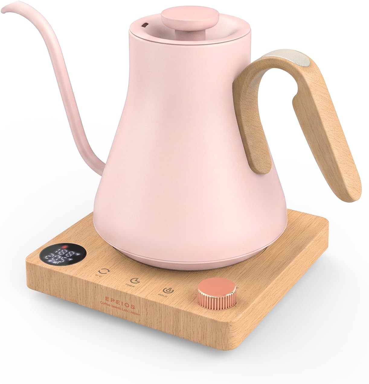 Epeios Gooseneck Electric Kettle 1°F Temperature Control,1200W,0.9L,Black | Rapid Heating, for Pour Over Coffee & Tea,Hot water Boiler,Brew Timer, 304 Stainless Steel Interior, Auto Shut-Off