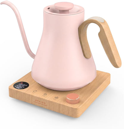 Epeios Gooseneck Electric Kettle 1°F Temperature Control,1200W,0.9L,Black | Rapid Heating, for Pour Over Coffee & Tea,Hot water Boiler,Brew Timer, 304 Stainless Steel Interior, Auto Shut-Off