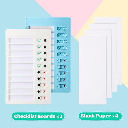 Aleric 2 Pieces Chore Chart for Kids to do List Chores Checklist Task Board, Sliding Morning Routine Chart for Adults, Daily Memo RV Checklist Planning Boards Reminder Charts