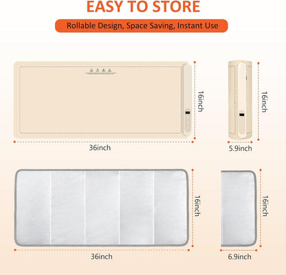 Warming Mat for Food,36"x16" Large Food Warmer Mats for Countertop (Gray)