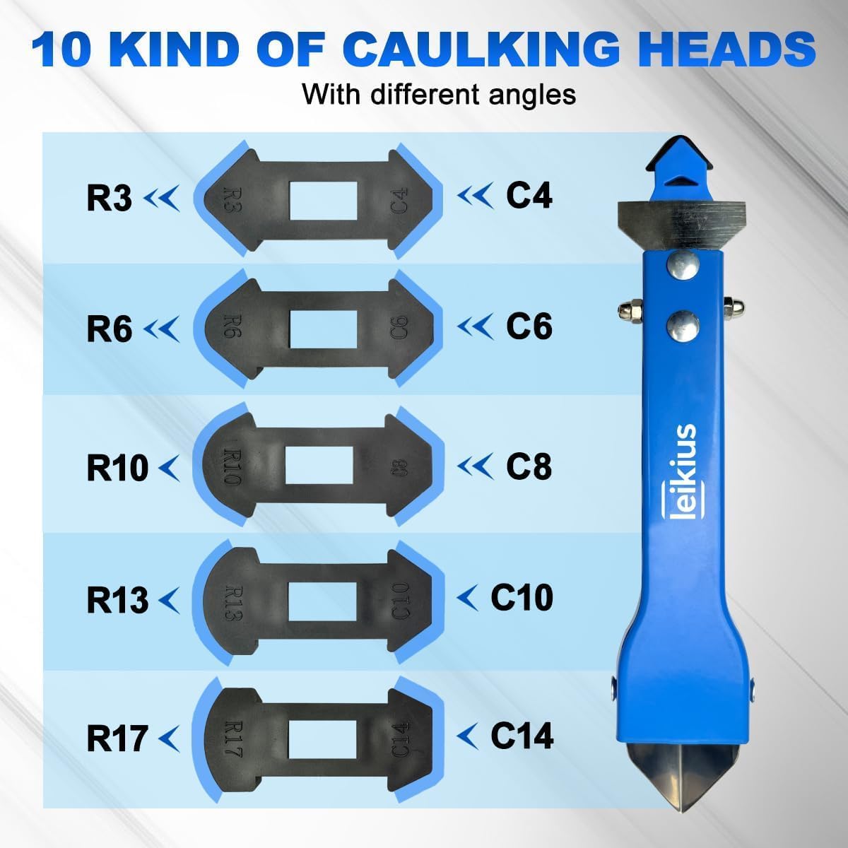 3 in 1 Silicone Caulking Tool, High Quailty Grout Removal Tool and Sealant Finishing Scraper with Stainless Steelhead, Caulk Remover Tool Kit for Window, Kitchen, Floor, and Sink Joint