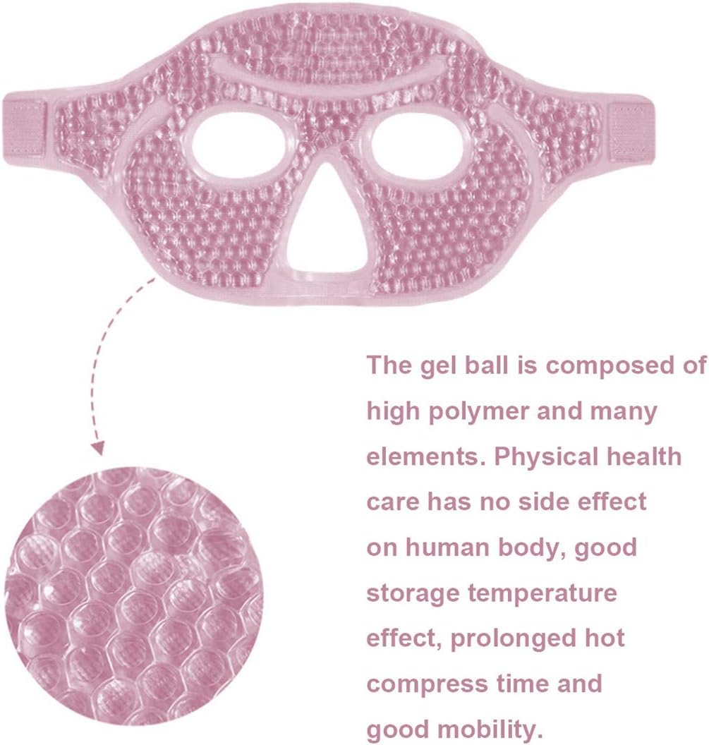 Cooling Gel Eye Mask with Eye Holes, 2 PCS Cold Eye Packs for Puffiness & Swelling, Reusable Hot Cold Compress Heat Ice Gel Pack, Purple and Pink
