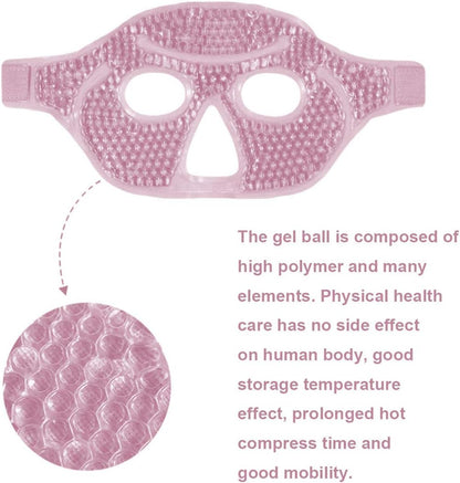 Cooling Gel Eye Mask with Eye Holes, 2 PCS Cold Eye Packs for Puffiness & Swelling, Reusable Hot Cold Compress Heat Ice Gel Pack, Purple and Pink