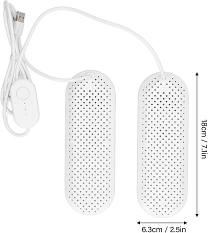 USB Shoe Dryer with Timer, Dryer for Adults and Students, 122F Fast Drying, Portable, ABS and Ceramic, 6.3x18cm USB Shoe with Timer, Deodorizing Boot Nan Household Appliances (White)