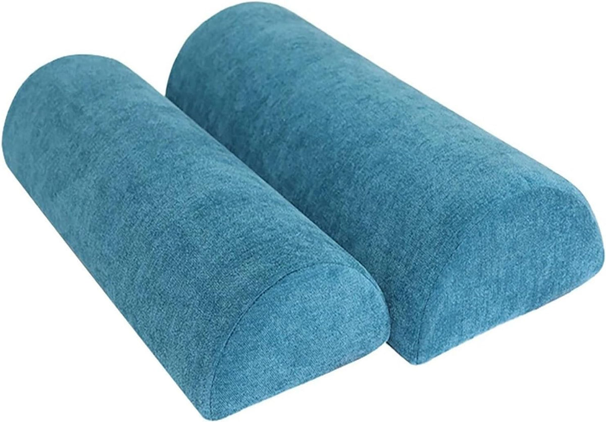 1/2 Pack Half Moon Bolster Pillow for Legs, Knees, Lower Back and Head | Lumbar Support Pillow for Bed, Sleeping | Semi Roll for Ankle and Foot Comfort - Machine Washable Cover(09,M:50x17x9cm)