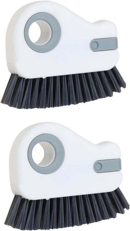 RUIGENG2-in-1 Window Groove Cleaning Brush, | Window Sill Track Cleaner Tool, Cleaning Brush for Sliding Door, Shower Door Sills and Household Narrow Gaps, 2 Pack Gray