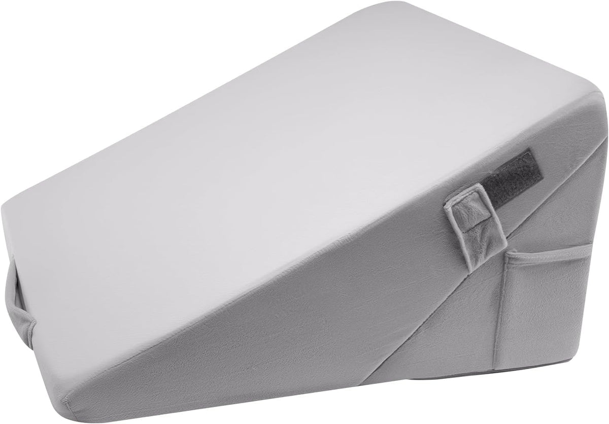 VEVOR Bed Wedge Pillow for Sleeping, Adjustable Orthopedic Bed Wedge, 25D High-Density Foam Filling & Soft Washable Cover, Post Surgery Pillow for Acid Reflux, Back Pain, Snoring Relief, Light Grey