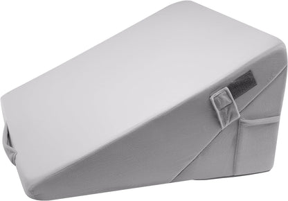 VEVOR Bed Wedge Pillow for Sleeping, Adjustable Orthopedic Bed Wedge, 25D High-Density Foam Filling & Soft Washable Cover, Post Surgery Pillow for Acid Reflux, Back Pain, Snoring Relief, Light Grey