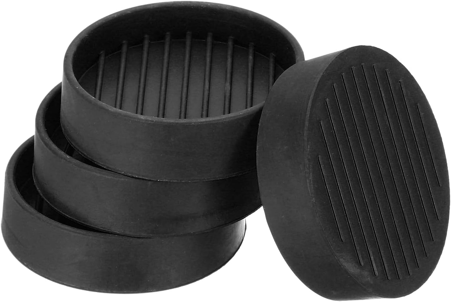PATIKIL 4 Inch Rubber Furniture Pads, 4 Pack Non-Slip Furniture Coasters Round Anti Skid Caster Cups Furniture Feet Cup Floor Protectors for Bed Couch Stoppers, Brown