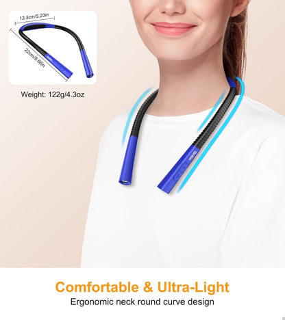 Gritin Book Light, Eye Caring 4-Color&5-Brightness Neck Light Reading Light | Stepless Dimming, 30-min Timer, 80+ Hrs Runtime, Bendable Round Neck Design, Lightweight for Reading, Knitting, Repairing
