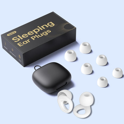 Ear Plugs for Sleeping Deep Focus, Travel, Snoring, 30dB Noise Reduction | Reusable Silicone Earplugs, Noise Cancelling, High Fidelity Hearing Protection, Black