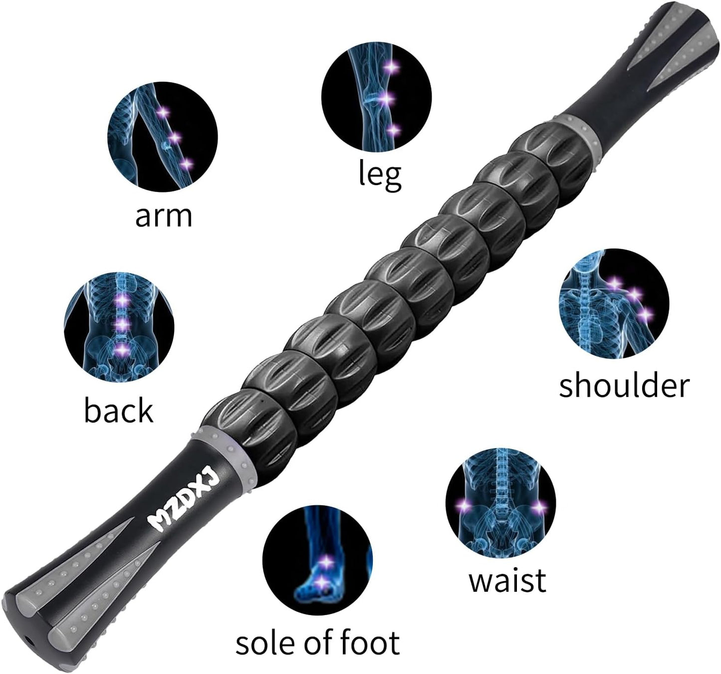 Wooden Cellulite Massage Roller for Legs and Thighs - Handheld Fascia Blaster Tool for Muscle Relief, Lymphatic Drainage & Body Sculpting - Anti Cellulite Massager for Women and Men (12 Wheel)