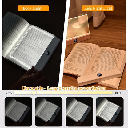 Book Light for Reading in Bed at Night Flat Reading Lights, Pink