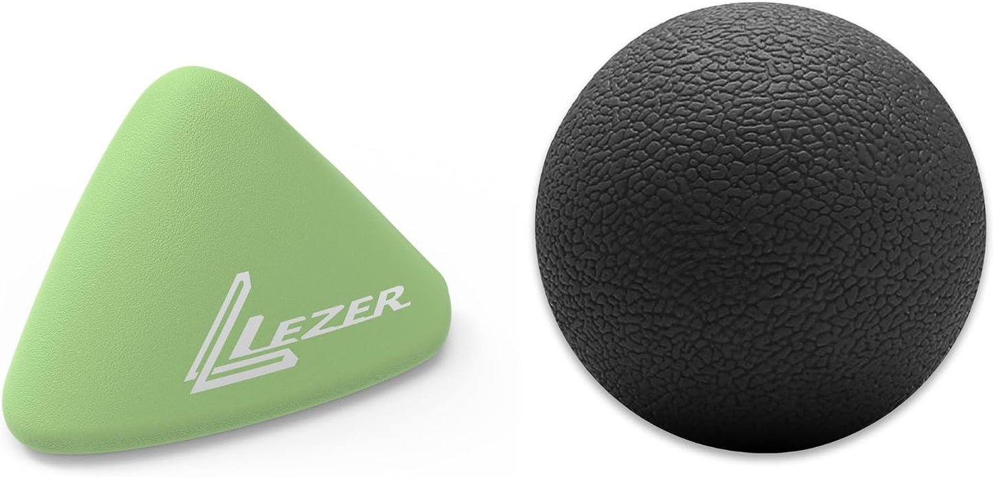 LEZER Trigger Massage Point, Manual Massage Ball, Muscle Knots Relief Tool, Myofascial Release, Physical Therapy, Deep Tissue Back Massage, Plantar Fasciitis, 2.9 in x 2.1 in (Green)