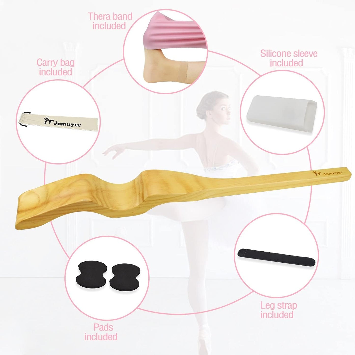 Ballet Foot Stretcher Set, Whole Wood Formed Without Splicing, Original Pine Dance Foot Arch Enhancer for Dancer, Gymnastics, Yoga People, Gift Idea