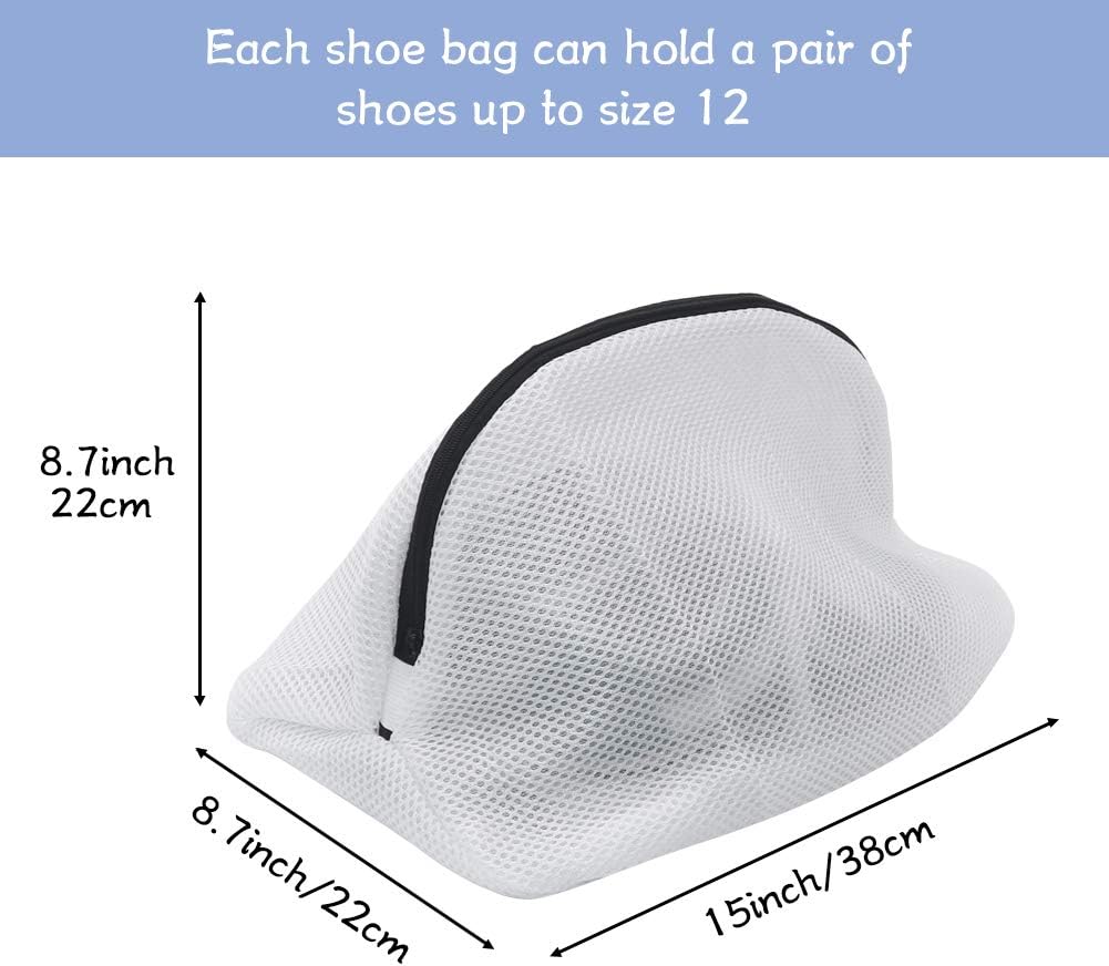 Tenn Well 3Pcs Mesh Laundry Bags For Shoes Sneakers Fits Size 12 | Mesh bags for trainers, tennis shoes, slippers, washing machine safe