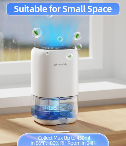 35 OZ Dehumidifier for Bedroom RV, Quiet with Auto Shut Off, Gold | 280 Sq.Ft Small Dehumidifiers for Home Bathroom Closet, 7 Color Light, 28dB Ultra Quiet, 35OZ Water Tank