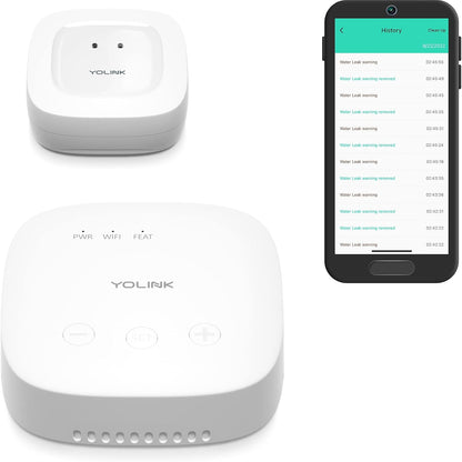 YoLink Smart Home Starter Kit: SpeakerHub & Water Leak Sensor 4 with 105dB Audio Alarm 1-Pack, SMS/Text, Email & Push Notifications, Freeze Warning, LoRa Up to 1/4 Mile Open-Air Range, w/Alexa, IFTTT