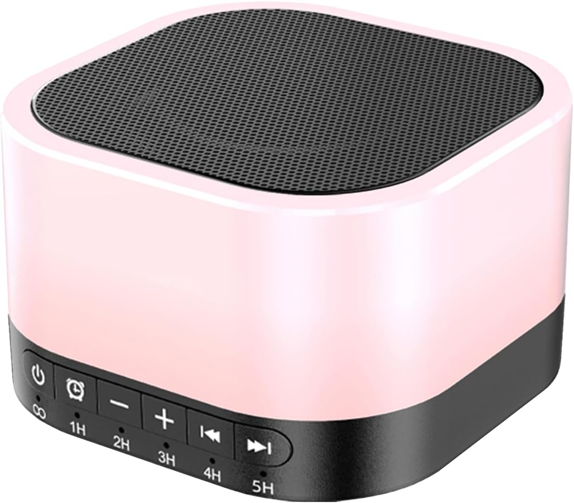 SleeZOO Sound Machine White Noise Machine with 25 Soothing Sounds 12 Colors Light with 10 Adjustable Levels 32 Adjustable Volumes 5 Timers Portable Sleep Machine for Adults Kids Baby (Wood)