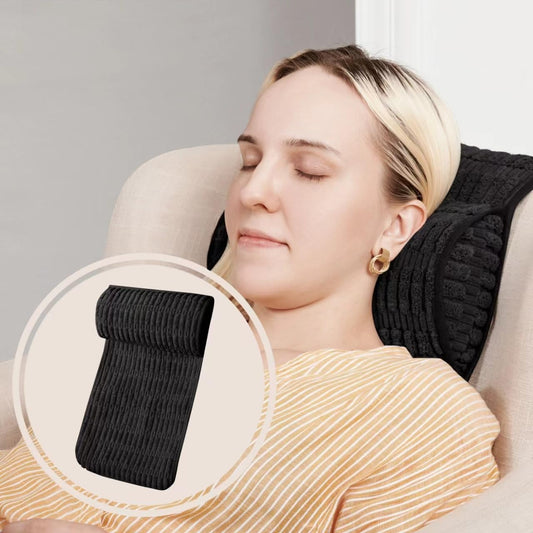 WdFour Headrest Memory Pillow, Support Cushions for Neck, Back or Foot for Sofas, Recliners, Office Chairs, Massage Chairs for Neck Pain Relief and Cervical Support(Khaki, 13" Wx2.7 D).