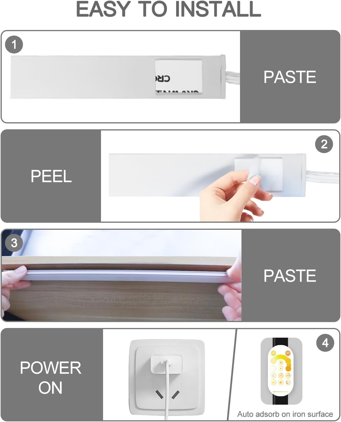Daymeet Motion Sensor Dimmable 12 Inch Ultra Thin Under Cabinet Lighting, Under Cabinet Lights Plug in, Super Bright LED Lights Bar Under Counter Lights Indoor for Kitchen, Shelf, Closet (3 Pack)