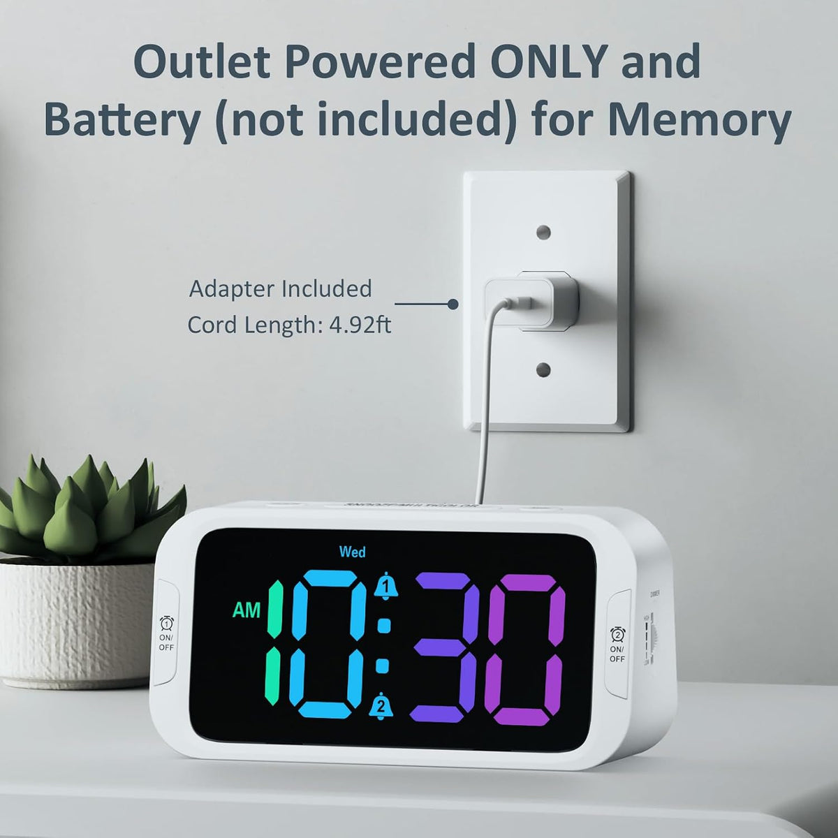 Odokee Digital Dual Alarm Clock for Bedroom with 0-100% Dimmable Display