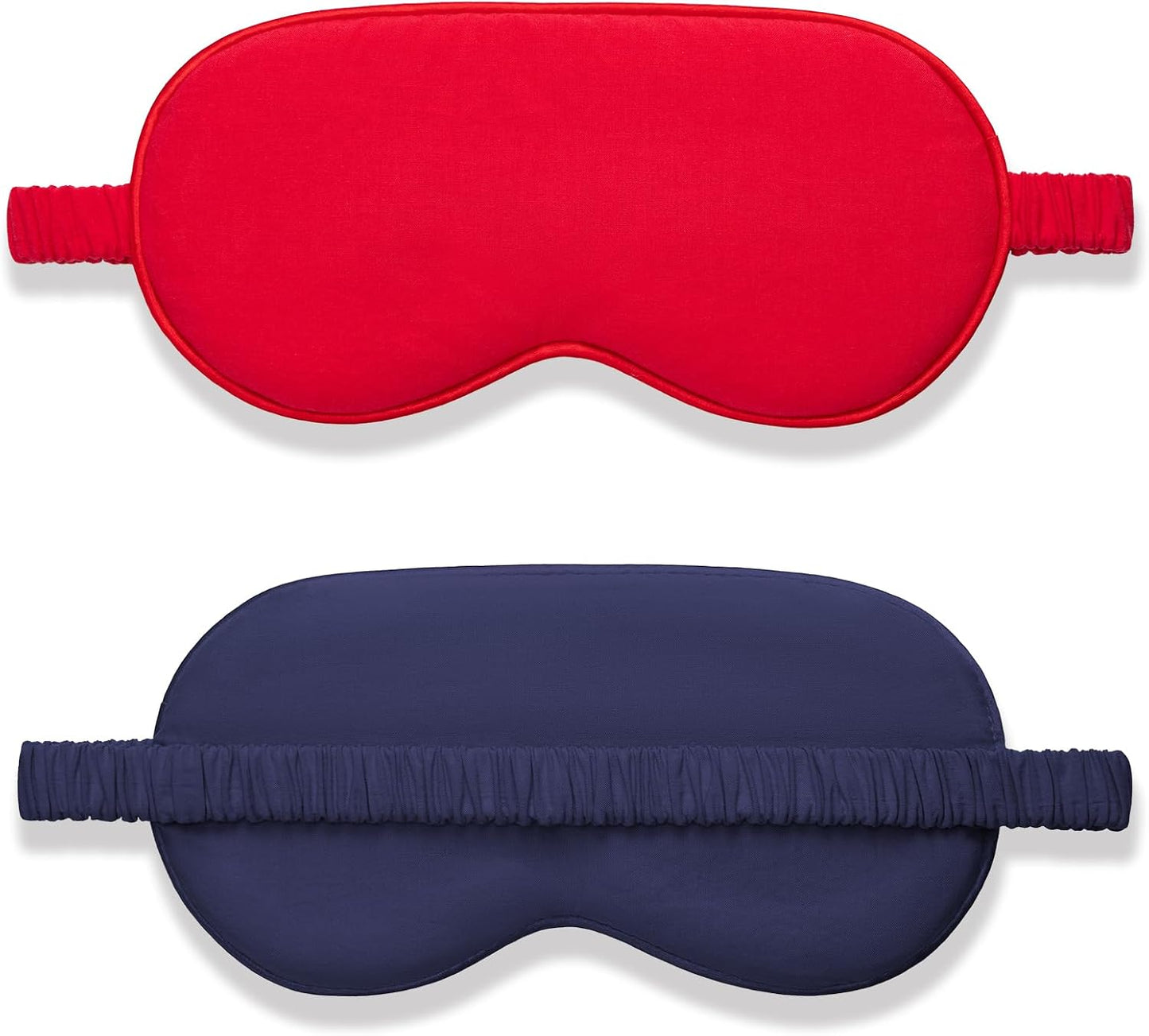 Amrules Sleep Mask Set of 2, Adjustable Silk Eye Mask for Sleeping, Soft Sleeping Eye Shade Cover for Women, Good for Blocking Light, Reducing Puffiness, Enhancing Sleep Quality (Blush Pink & Black)