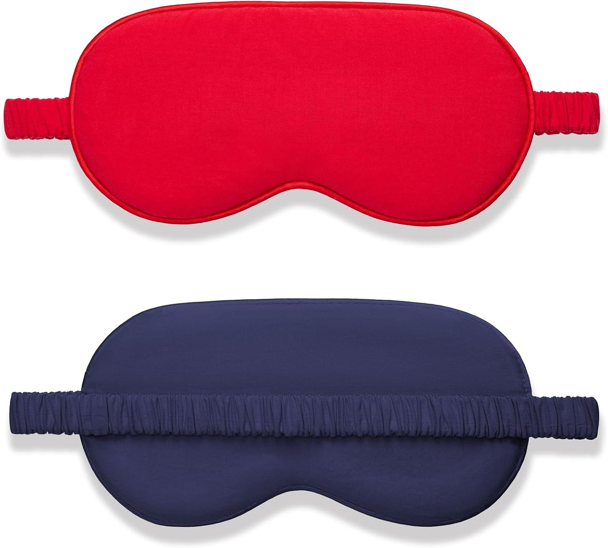 Amrules 2 Pack Silk Sleep Mask Set Adjustable, Blush Pink & Black