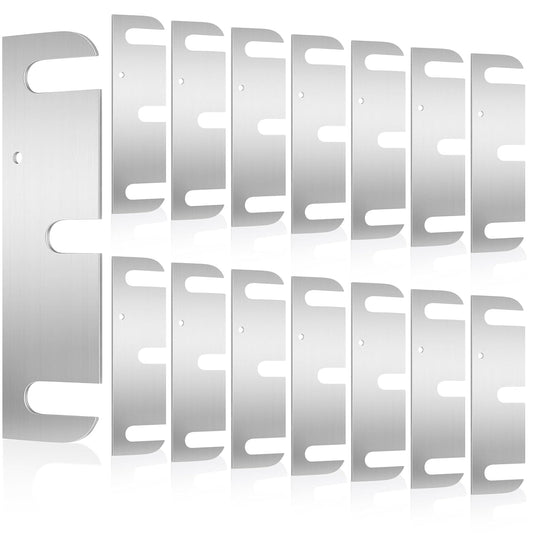 10 Pcs Hardware Door Hinge Shims Stainless Steel Metal Coated Finish Door Hinge Shim for Repair Kit (4 Inch,White)