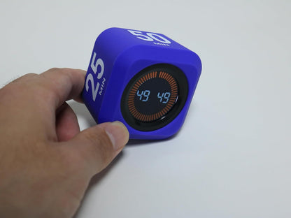 Rotating Cube Pomodoro Visual Timer 5, 25, 10 50 Minutes Preset | Custom Countdown, LED Display, Silicone Case, Loud Alarm&Silent, Rechargeable Desk Productivity Flip Timers for ADHD, Kitchen