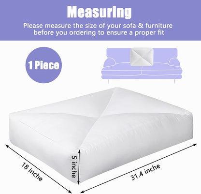 HOMBYS Shredded Foam Couch Back Cushions Replacement, Stuffing Fill Removable Sofa Back Waist Cushions, Lumbar Support Pillow 1 Pack, Supportive & Durable (27.5"x18"x5")