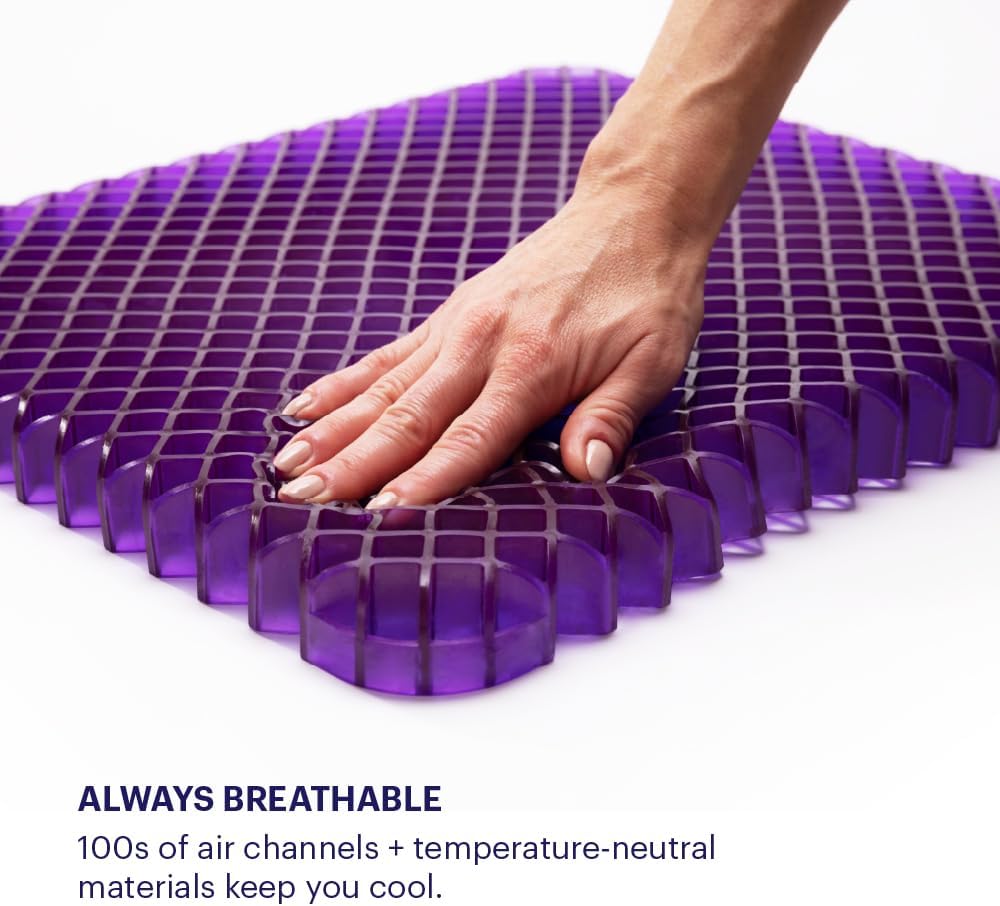 Purple Back Cushion, Lumbar Support Pillow for Office Chair, Car Seat