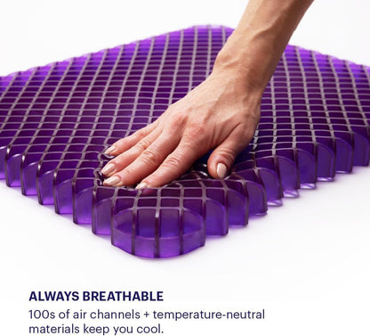 Purple Back Cushion, Lumbar Support Pillow for Office Chair, Car Seat