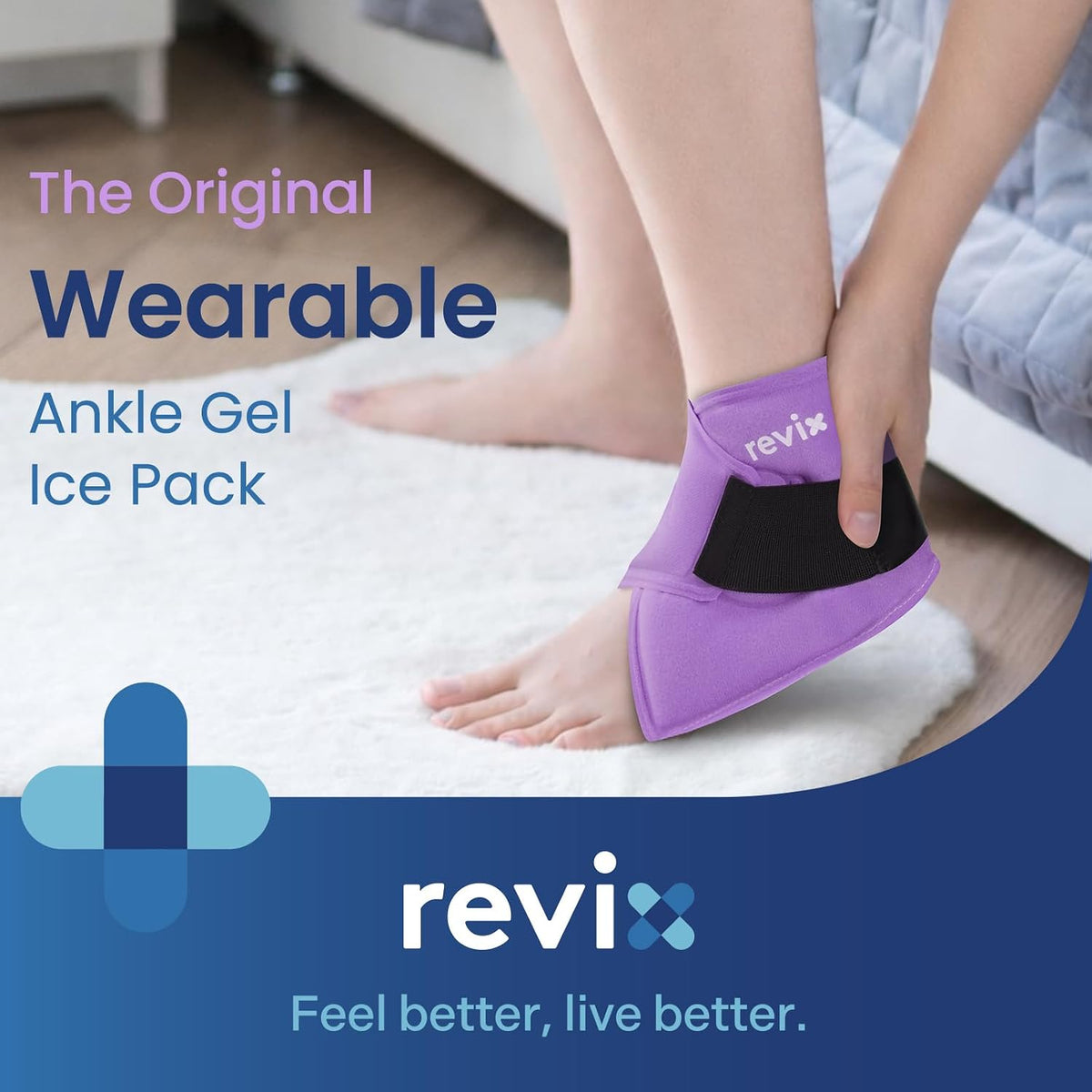 REVIX Ankle Ice Pack Wrap for Plantar Fasciitis & Foot Pain Relief