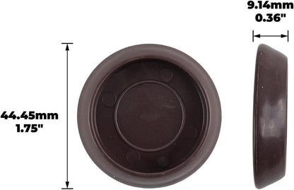 SoftTouch 1-1/4" Round Reusable Furniture Caster Cups for Couches, Chairs, Tables on Carpet or Hard Surfaces, Furniture Wheel Caster Cups with Vinyl Base, Set of 4, Brown