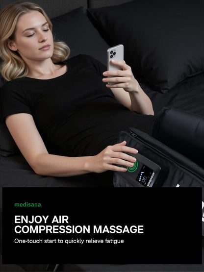 Medisana Leg Compression Massager, Cordless Rechargeable Air Pressure Boot with Multi-Customize Modes, Intensities & Timer, Leg Compression for Circulation (2 Pack)