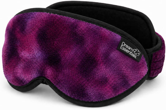 Dream Essentials Utopia Blackout Sleep Mask with Wide Cradle Band, Adjustable Plush Eye Mask for Side Sleepers, Flexible Nose Bridge, Handmade in USA, Travel & Naps