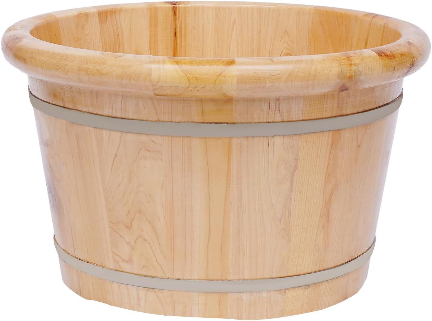 Wooden Foot Bath Basin, Health Foot Massage Barrel Feet Spa Soak Bucket w/Roller