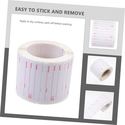 TEHAUX 1roll Writing Rotation Labels Food Labels Stickers Tiny Stickers for Day Dots Dry Surface Adhesive Removable for Restaurant Home and Grocery Stores