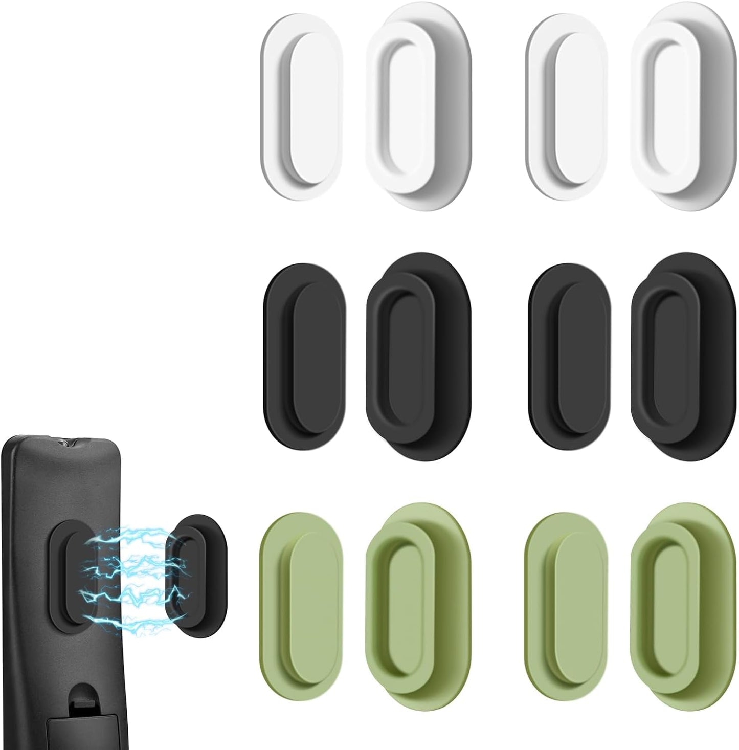 6 Pack Magnetic Remote Control Holder – Upgraded Silicone Magnetic Wall Mount for TV, Fan & Air Conditioner Remotes – Self-Adhesive, No-Drill Remote Control Holder Wall Mount