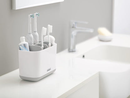 Joseph Joseph Easy-Store - Compact Toothbrush Holder Caddy Bathroom Storage , Grey/White, Regular
