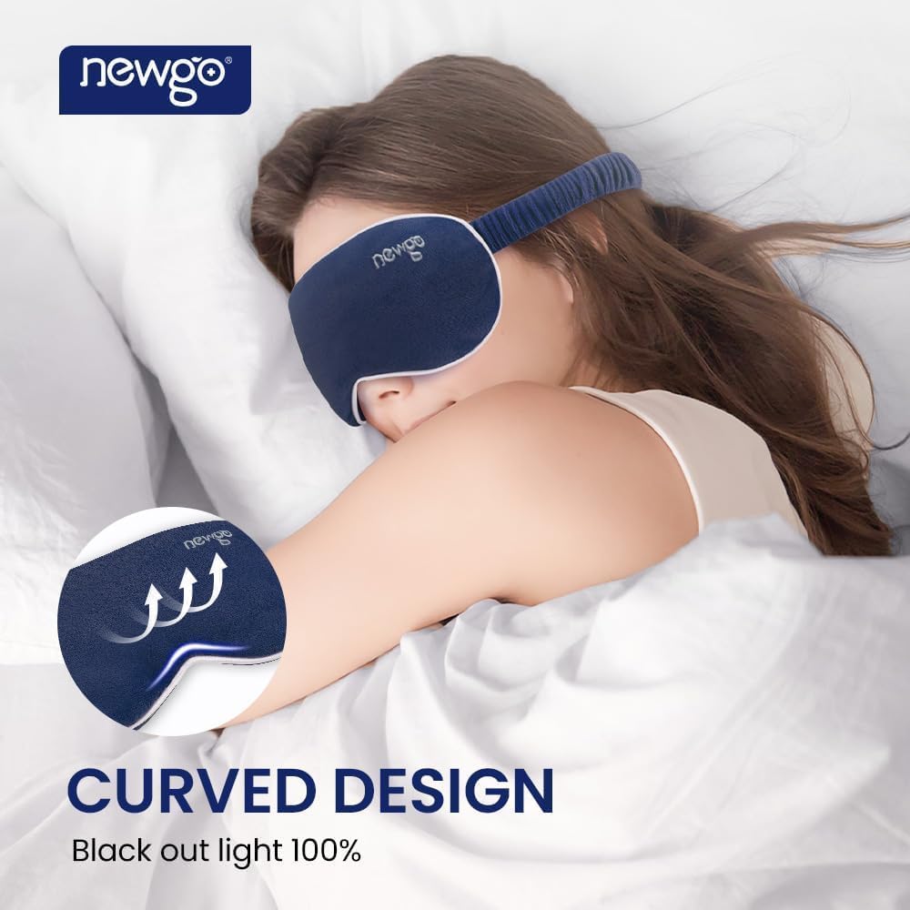 NEWGO Heated Eye Mask, Warm Compress for Dry Eye Relief, Blue